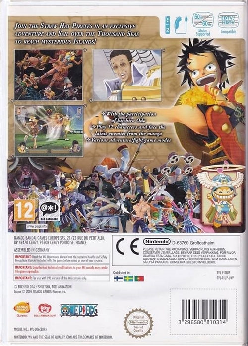 One Piece Unlimited Cruise 2 Awakening of a Hero - Nintendo Wii (B Grade) (Genbrug)